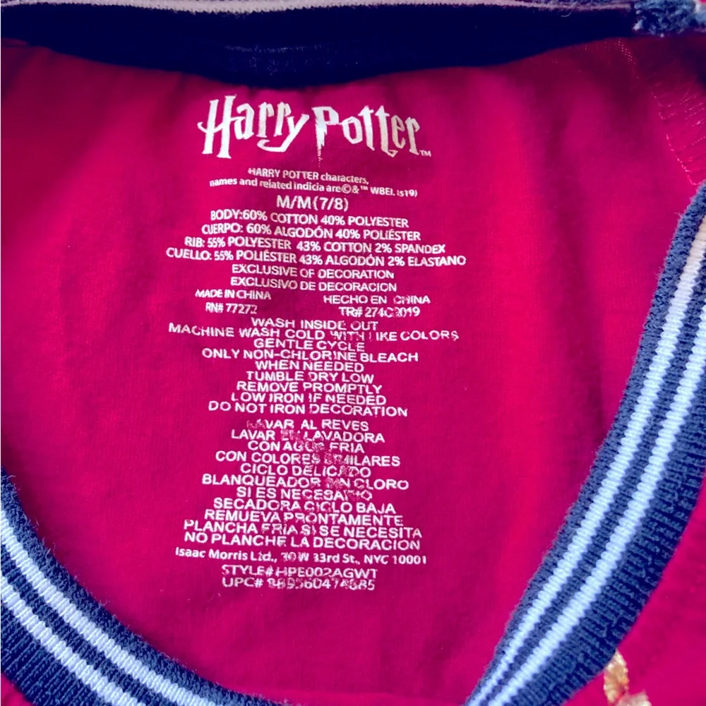 Harry Potter Hogwarts Short Sleeve T-Shirt Tee Girls,‎ Lightening Bolt, 7/8